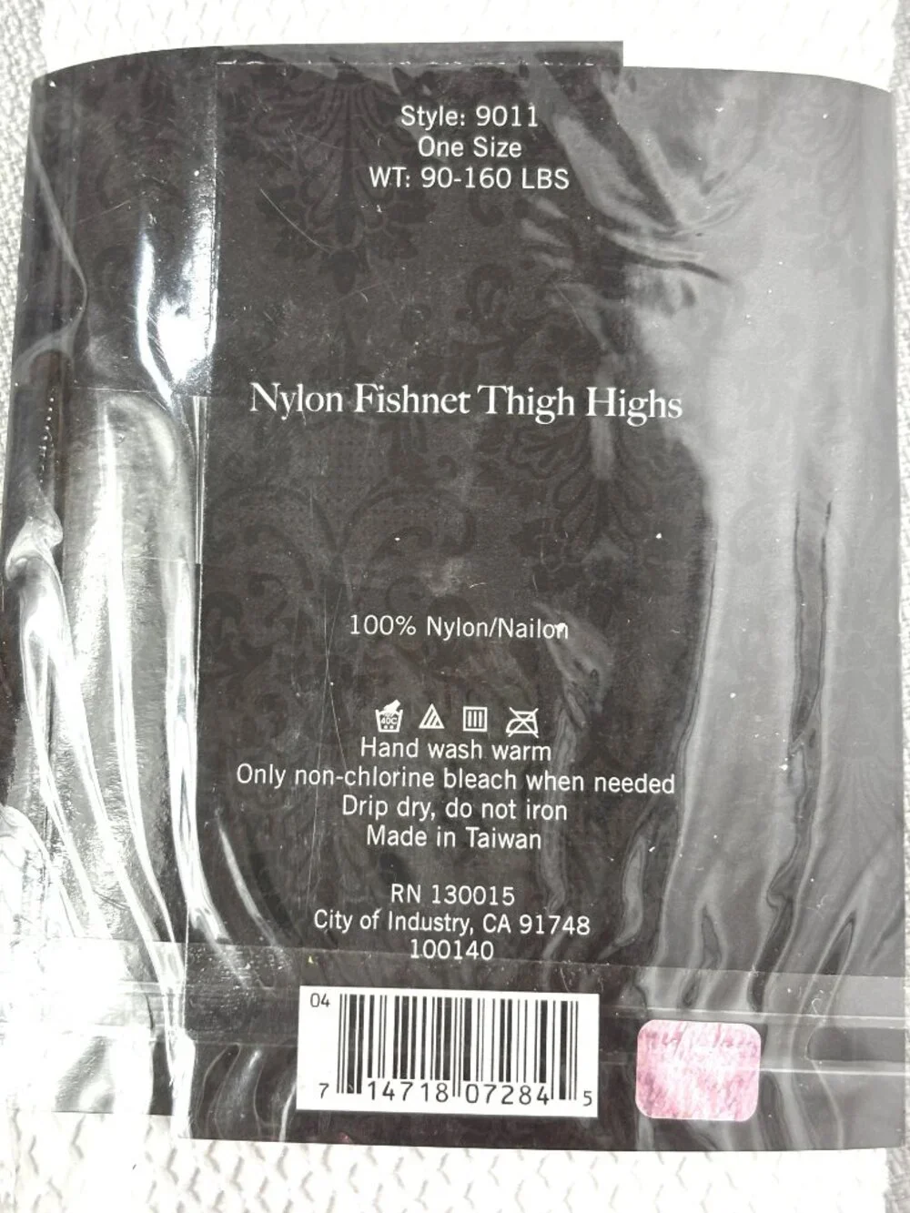Leg Ave #9011 White Thigh High Nylon Fishnet NOS NWT